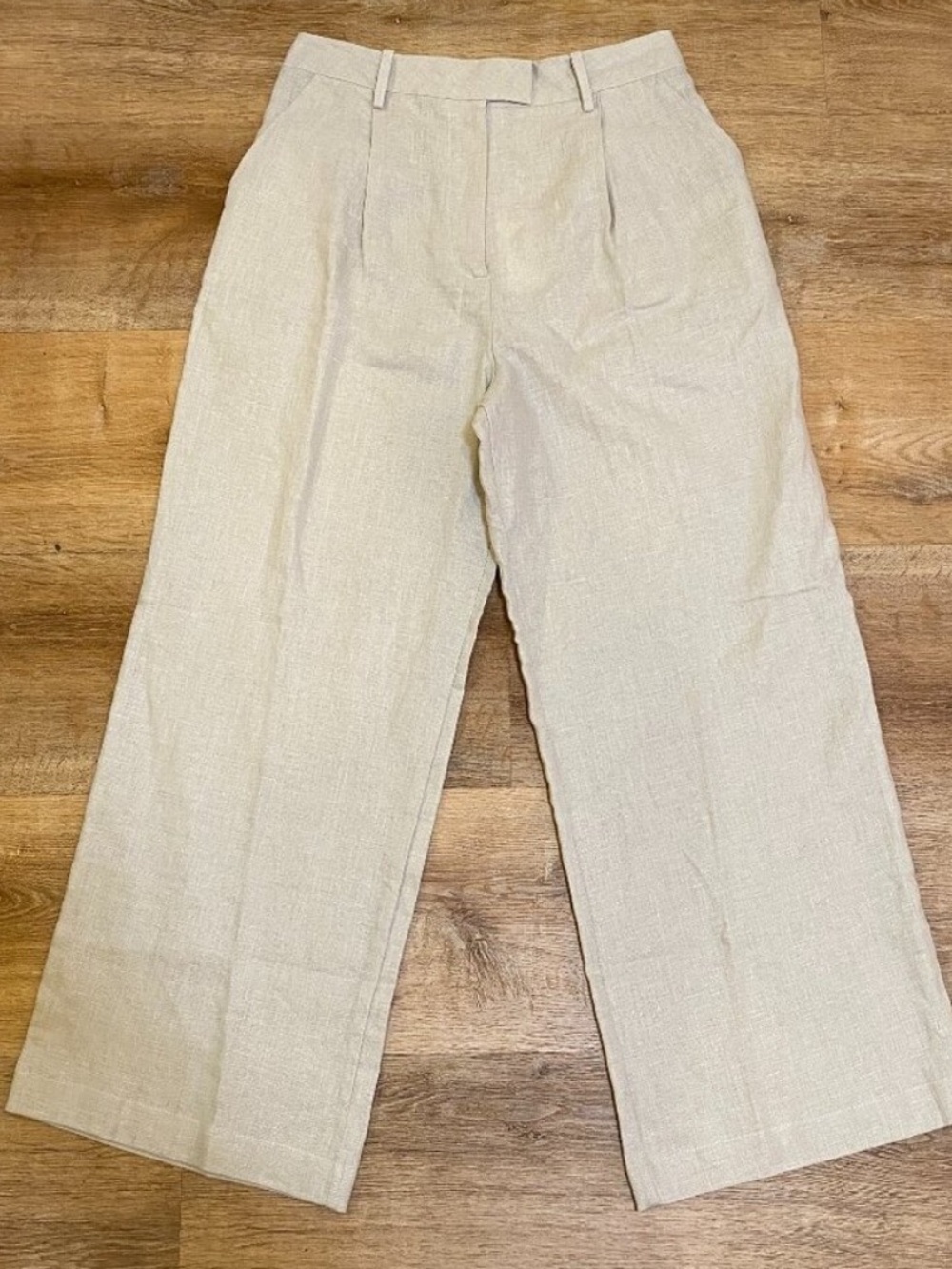 Mikoh Elba Trousers 100% Linen Casual Linen-Blend Straight Leg Pants — Cream